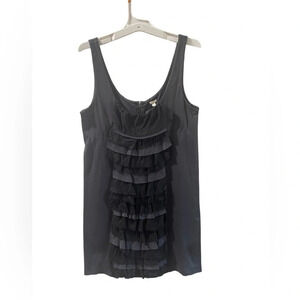 J Crew Grey Ruffle Front Sleeveless Dress. Size Small.